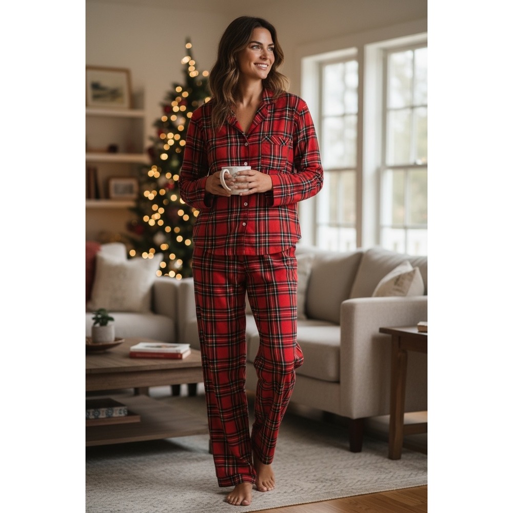 Victoria's Secret Red Plaid Pajama Set Sleepwear Women's‎ Size S